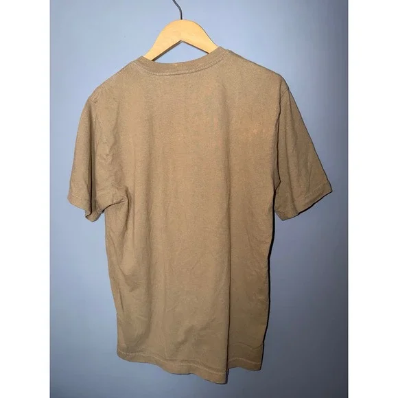 Carhartt Loose Fit Pocket T-Shirt Mens Small Tan Brown Distressed Workwear - Picture 3 of 6